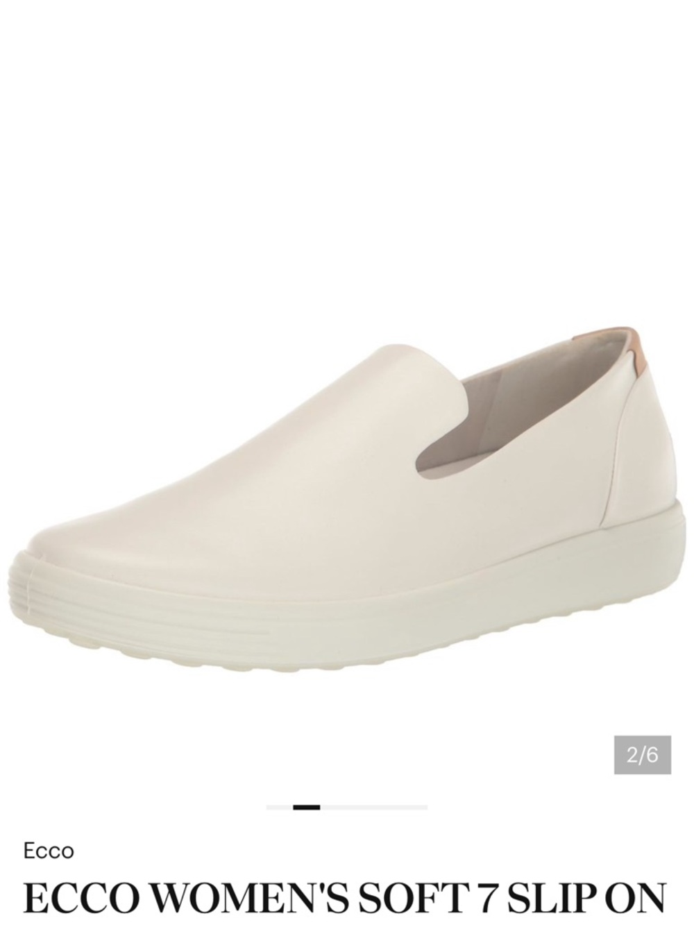 NEW ECCO women’s soft 7 slip on leather sneakers US8-8.5 EU39